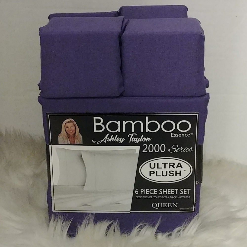 Bamboo Essence Queen Purple  Sheet Set